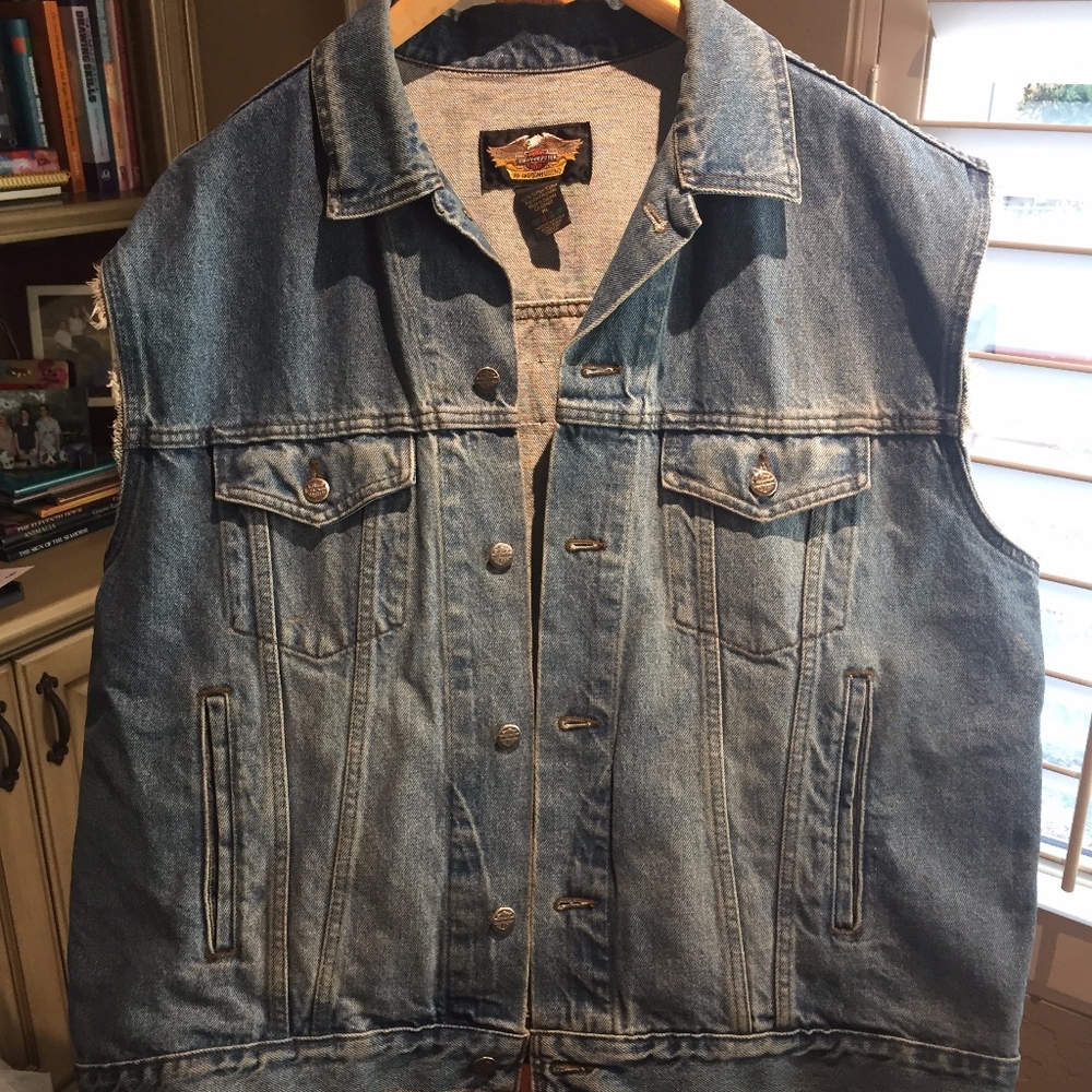 Mens Harley Davidson Denim Vest Gem